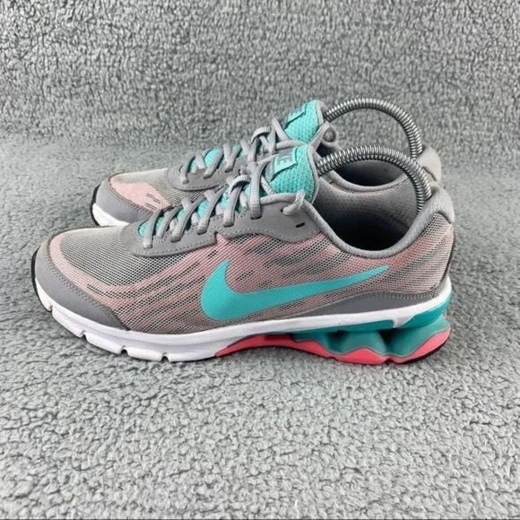 NIKE REAX RUN 9 Shoes Womens 8 Running Training Gray Turquoise Sneakers Lace Up - Picture 4 of 12